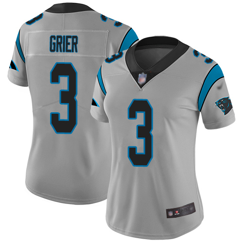 Carolina Panthers Limited Silver Women Will Grier Jersey NFL Football #3 Inverted Legend->youth nfl jersey->Youth Jersey